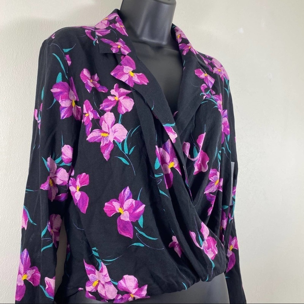 Free Press Notch Collar Surplice Long Sleeve Top - Picture 4 of 11